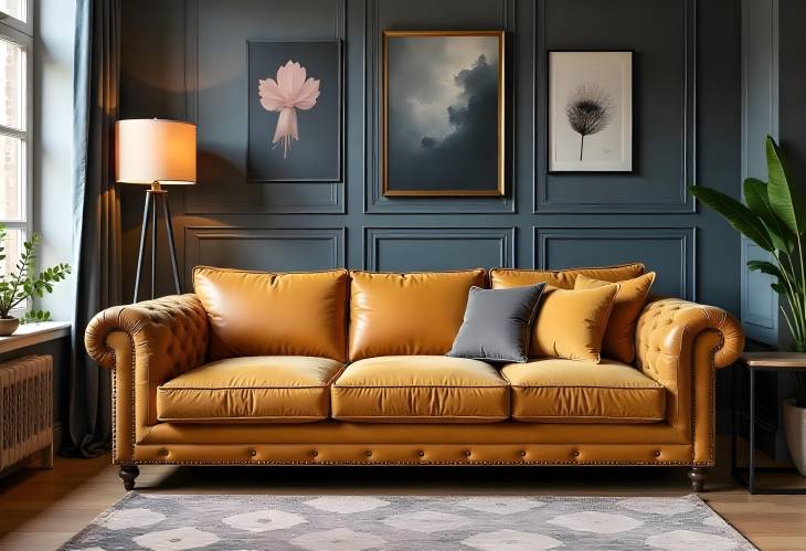 Luxurious Sofa in a Grunge Chic Interior Design